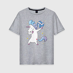 Футболка оверсайз женская Unicorn Volleyball, цвет: меланж