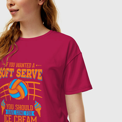 Женская футболка оверсайз Volley - Soft Serve / Маджента – фото 3
