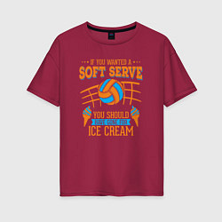 Футболка оверсайз женская Volley - Soft Serve, цвет: маджента