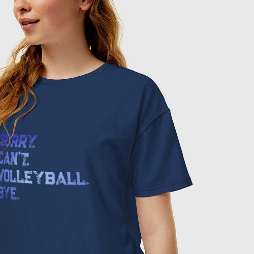 Женская футболка оверсайз Volleyball / Тёмно-синий – фото 3