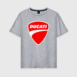 Футболка оверсайз женская DUCATI ДУКАТИ ЭМБЛЕМА, цвет: меланж