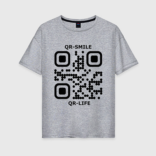 Женская футболка оверсайз QR-SMILE / Меланж – фото 1