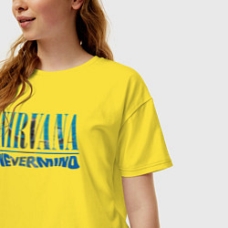 Футболка оверсайз женская Nirvana Нирвана Рок Rock, цвет: желтый — фото 2