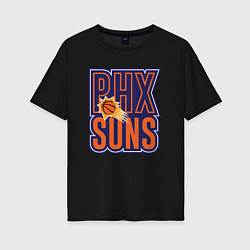Футболка оверсайз женская PHX Suns, цвет: черный