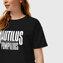 Футболка оверсайз женская Nautilus Pompilius логотип, цвет: черный — фото 2