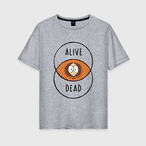 Женская футболка оверсайз Между жизнью и смертью / Меланж – фото 1