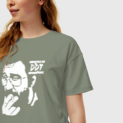 Футболка оверсайз женская DDT Юрий Шевчук, цвет: авокадо — фото 2