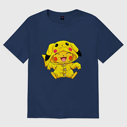 Футболка оверсайз женская Милый пикачу, цвет: тёмно-синий