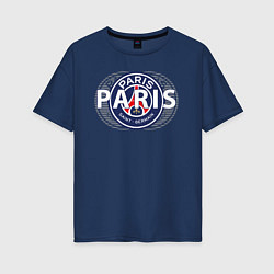 Футболка оверсайз женская PSG Core Wordmark Graphic New 202223, цвет: тёмно-синий