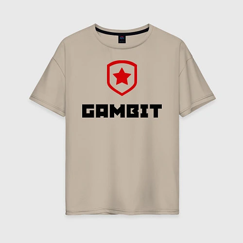 Женская футболка оверсайз Gambit / Миндальный – фото 1