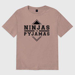 Футболка оверсайз женская Ninjas In Pyjamas, цвет: пыльно-розовый