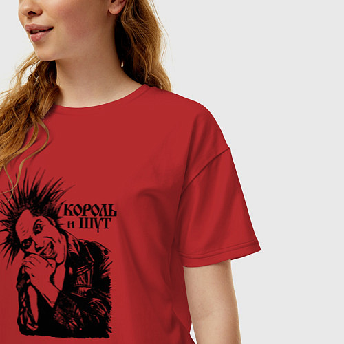 Женская футболка оверсайз Горшок Король и Шут / Красный – фото 3