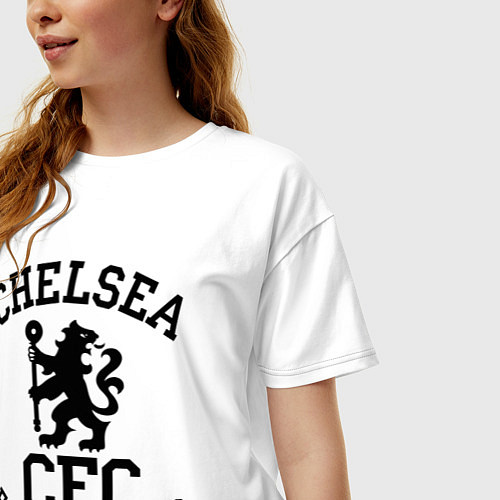 Женская футболка оверсайз Chelsea CFC / Белый – фото 3