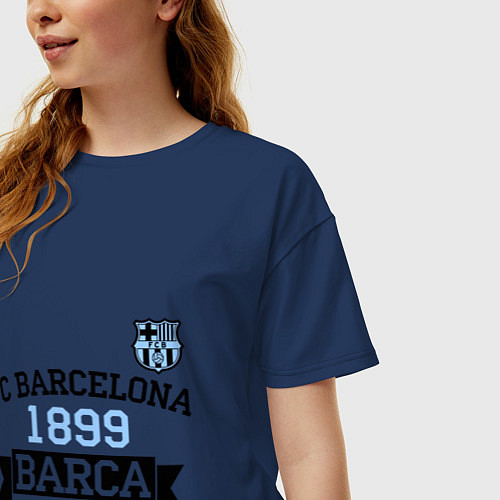 Женская футболка оверсайз Barca 1899 / Тёмно-синий – фото 3