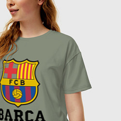 Футболка оверсайз женская Barcelona Football Club, цвет: авокадо — фото 2