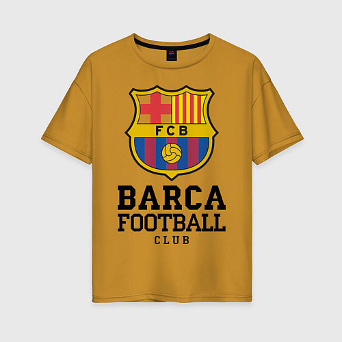 Женская футболка оверсайз Barcelona Football Club / Горчичный – фото 1