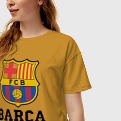 Футболка оверсайз женская Barcelona Football Club, цвет: горчичный — фото 2