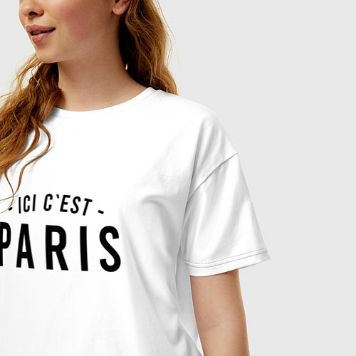 Женская футболка оверсайз ICI C EST PARIS / Белый – фото 3