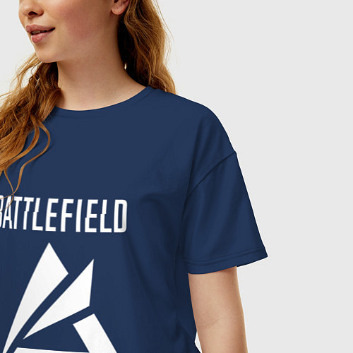 Женская футболка оверсайз Батлфилд 2042 / Тёмно-синий – фото 3