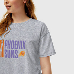 Футболка оверсайз женская NBA - Suns, цвет: меланж — фото 2