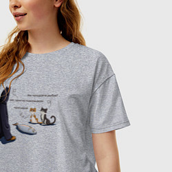 Футболка оверсайз женская Вы продаете рыбов?, цвет: меланж — фото 2