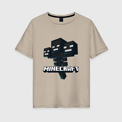 Футболка оверсайз женская Визер Иссушитель Майнкрафт, цвет: миндальный