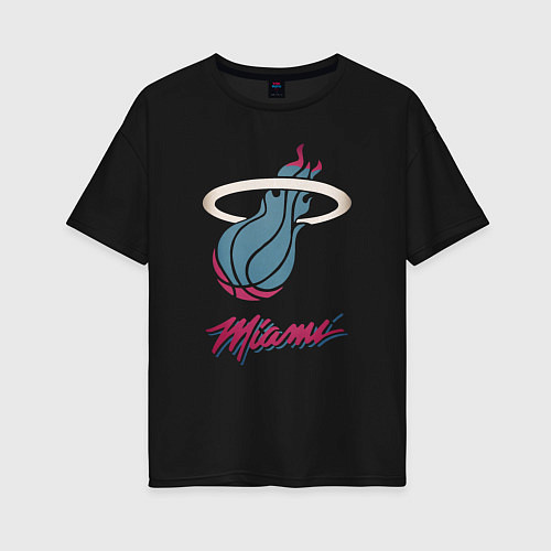 Женская футболка оверсайз Miami Heat / Черный – фото 1