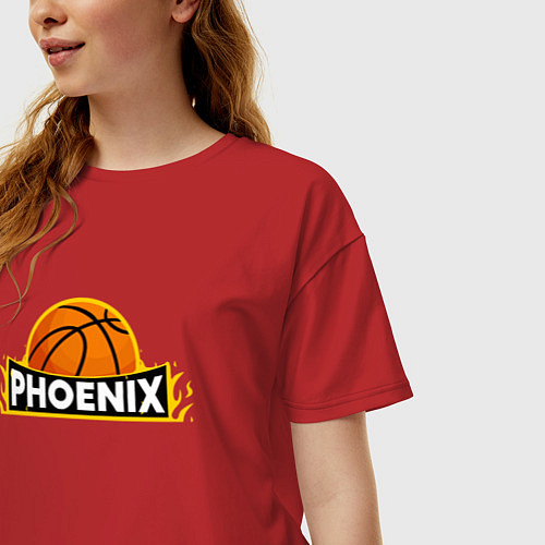 Женская футболка оверсайз Phoenix Basketball / Красный – фото 3