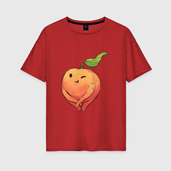 Футболка оверсайз женская Милая персик, цвет: красный