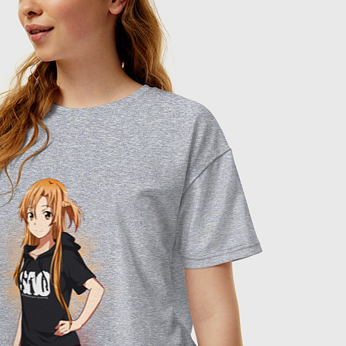 Женская футболка оверсайз Asuna SAO / Меланж – фото 3