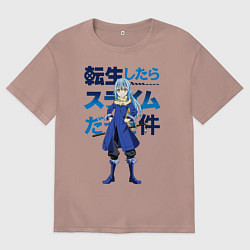 Футболка оверсайз женская Римуру Темпест, TenSura, цвет: пыльно-розовый