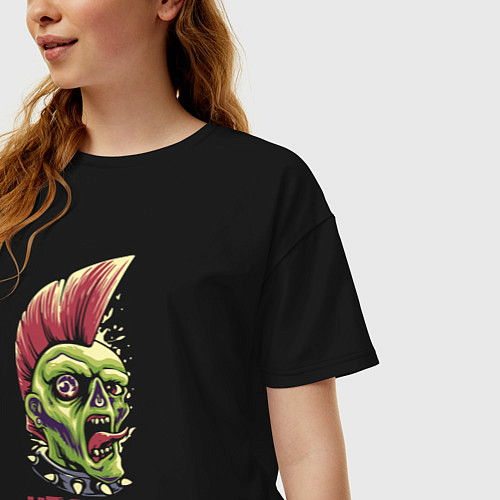 Женская футболка оверсайз Heavy Halloween / Черный – фото 3