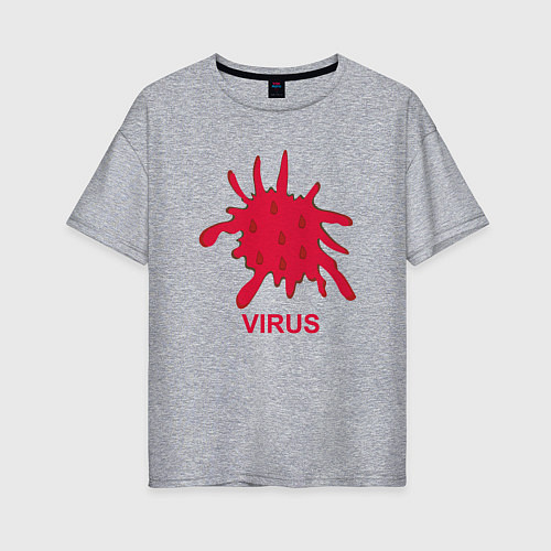 Женская футболка оверсайз Virus / Меланж – фото 1