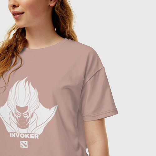Женская футболка оверсайз Invoker из Доты 2 / Пыльно-розовый – фото 3