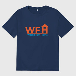 Женская футболка оверсайз Работа дома