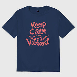 Футболка оверсайз женская Получи вакцину, цвет: тёмно-синий
