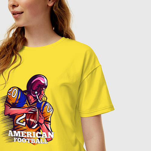 Женская футболка оверсайз Американский футбол / Желтый – фото 3