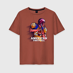 Футболка оверсайз женская Американский футбол, цвет: кирпичный