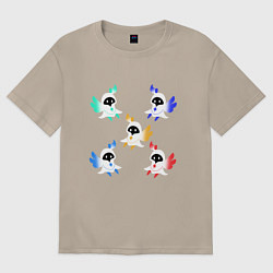 Футболка оверсайз женская ЭЛЕМЕНТЫ ГЕНШИН, цвет: миндальный