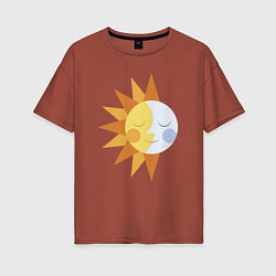 Женская футболка оверсайз Sun and Moon