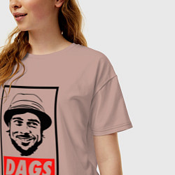 Футболка оверсайз женская Snatch: Dags, цвет: пыльно-розовый — фото 2
