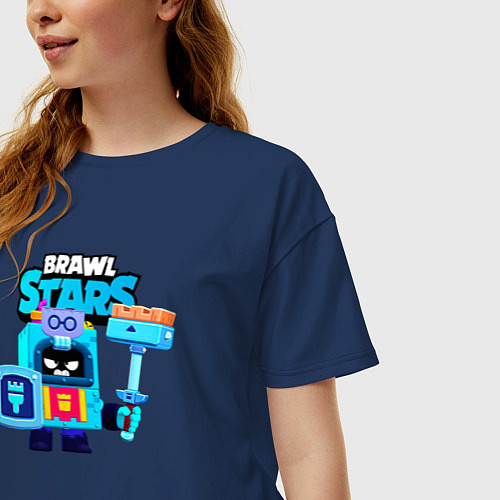 Женская футболка оверсайз Ash Brawl Stars Эш / Тёмно-синий – фото 3