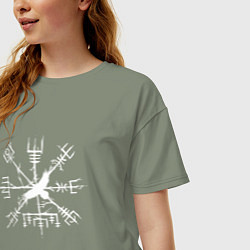 Футболка оверсайз женская VEGVISIR РУНЫ RUNES Z, цвет: авокадо — фото 2