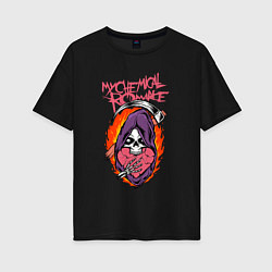 Футболка оверсайз женская My Chemical Romance Мой Химический Роман Z, цвет: черный