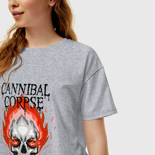 Женская футболка оверсайз Cannibal Corpse Труп Каннибала Z / Меланж – фото 3
