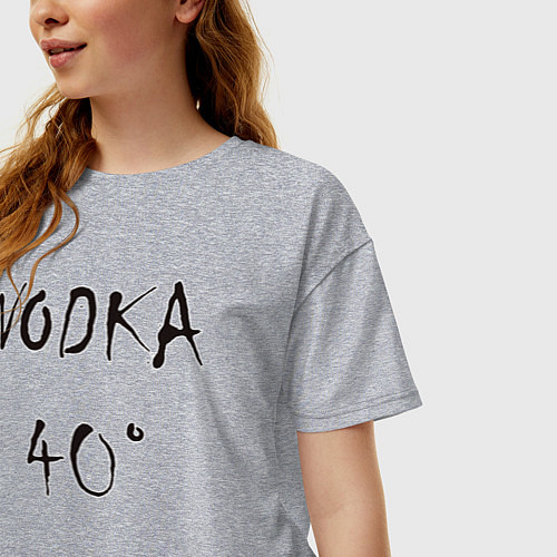 Женская футболка оверсайз Vodka 40 / Меланж – фото 3