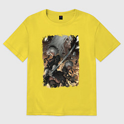 Футболка оверсайз женская Ниер Nier Automata Z, цвет: желтый