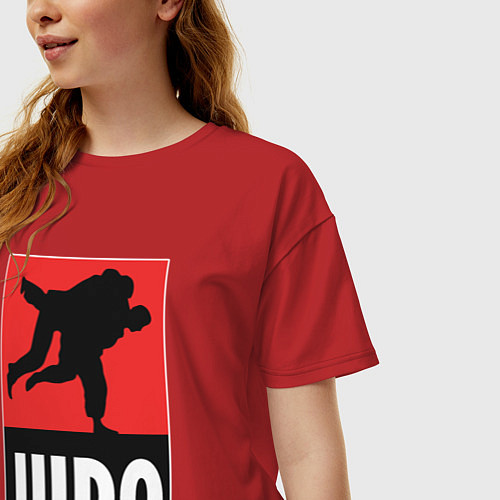 Женская футболка оверсайз Judo / Красный – фото 3