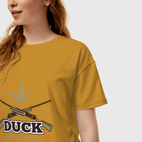 Женская футболка оверсайз Duck hunter / Горчичный – фото 3