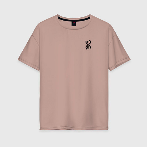 Женская футболка оверсайз Биология ДНК / Пыльно-розовый – фото 1